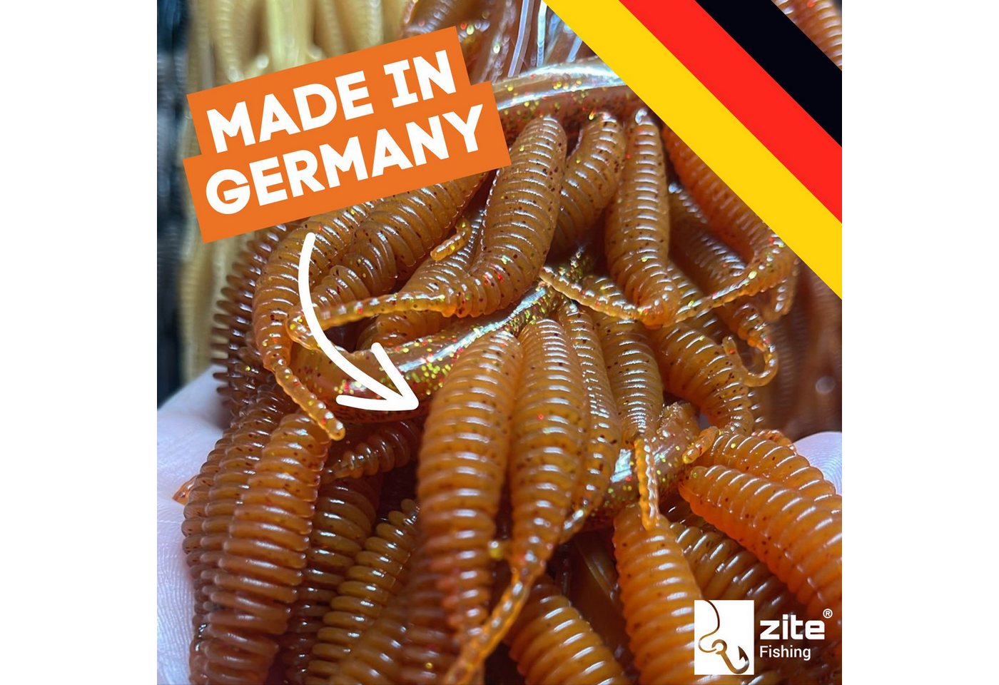 Zite Kunstköder Curly Viper UL Forellenköder 5 Sorten mit 2 Rotationshaken Gr. 4, (Starter-Set) – Bild 5 von 5