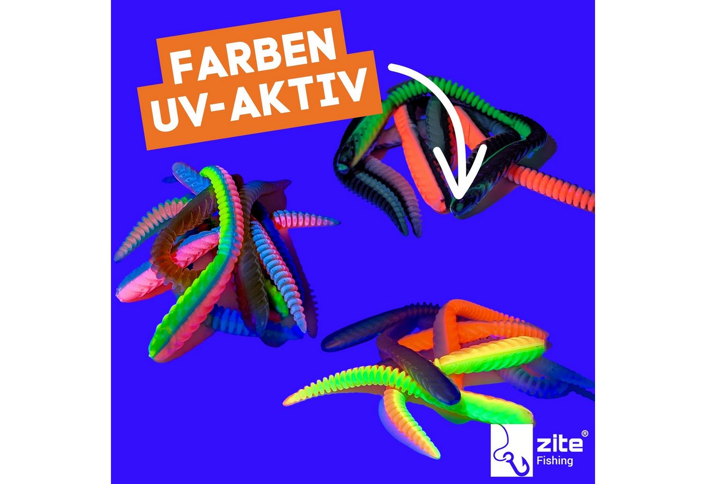 Zite Kunstköder Twerky Tailer Starterset Gummiköder Angelset Forellen UL Köderwurm – Bild 4 von 5