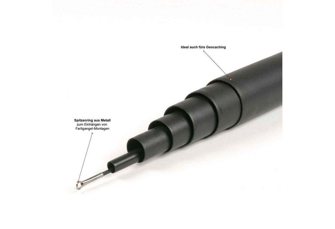 Zite Stipprute 3m Glasfaser Teleskop-Stipprute mit Spitzenring & Stofffutteral – Bild 3 von 5