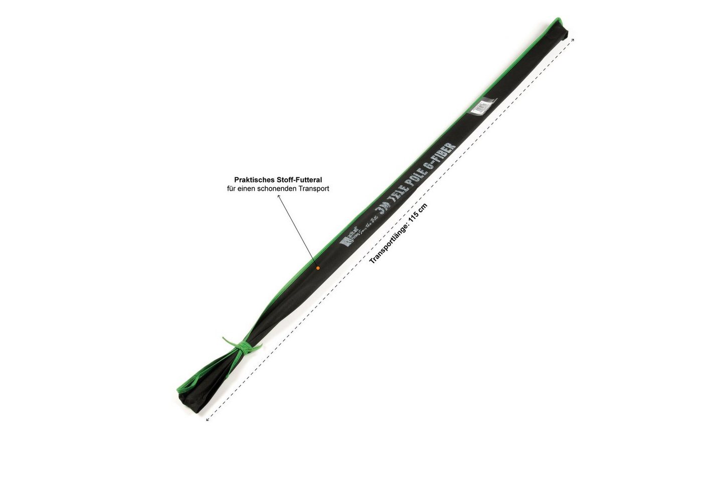 Zite Stipprute 3m Glasfaser Teleskop-Stipprute mit Spitzenring & Stofffutteral – Bild 4 von 5
