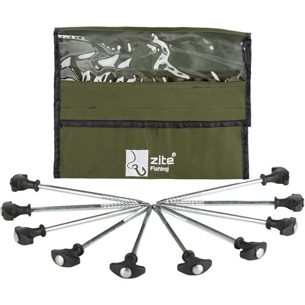 Zite Zelthering T-Pegs, (Set mit Tasche, 10-St), für schnellen Halt, egal wo