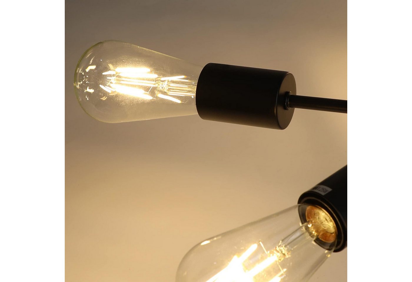 ZMH Deckenleuchte 6-flammig, E27 Deckenlampe im Vintage-Retro Design, Metall, ohne Leuchtmittel, für Wohnzimmer und Schlafzimmer – Bild 5 von 5