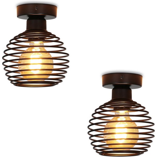 ZMH Deckenleuchte Schwarz Retro Deckenlampe E27 max. 40 Watt Pefekt für Flur, Vintage, ohne Leuchtmittel, Metall Lampenschirm