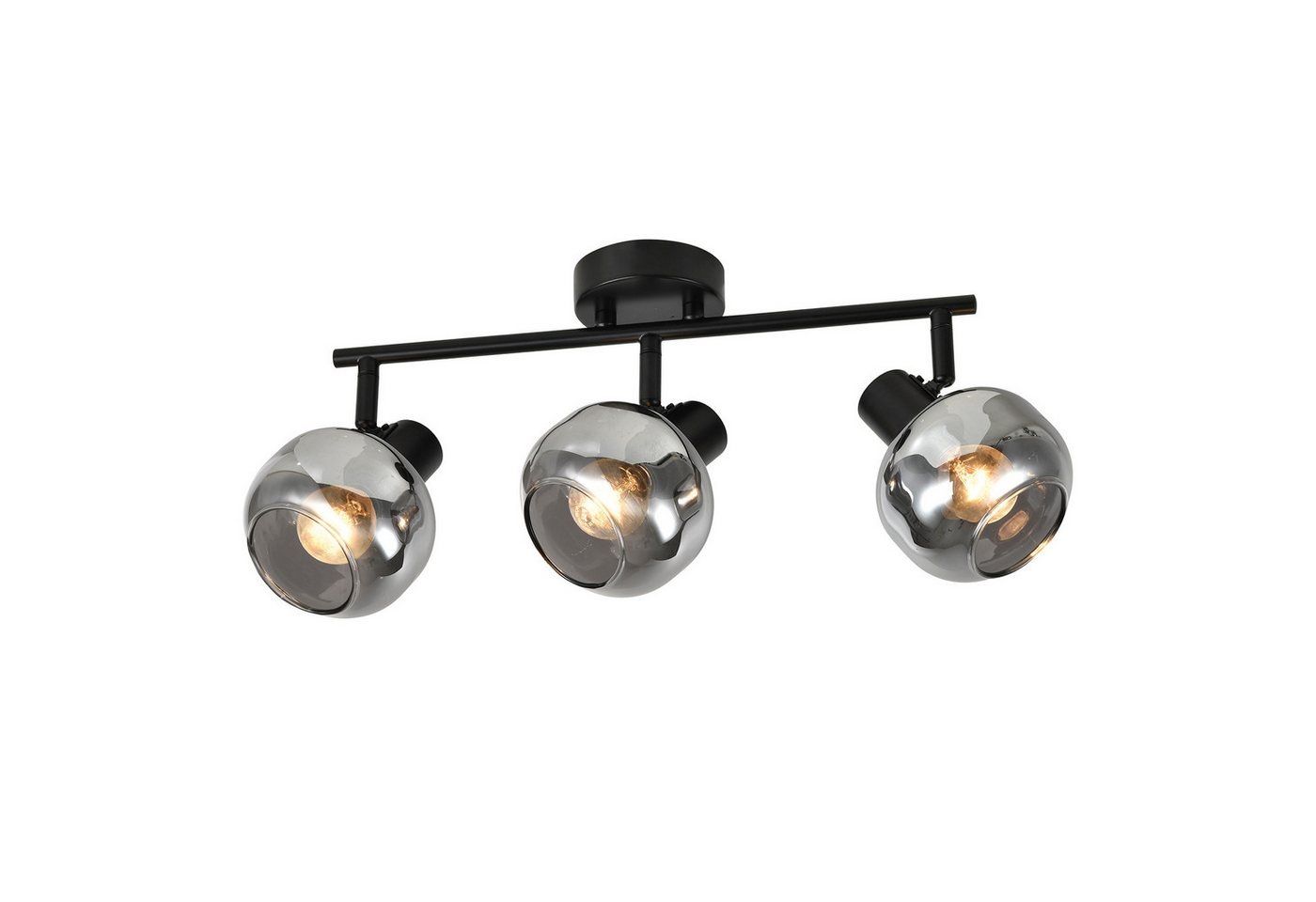 ZMH Deckenleuchte Wohnzimmer 350° Drehbar Rauchgrau Glas Retro Flurlampe für Küche, Vertikale Drehung: 90 Grad, ohne Leuchtmittel – Bild 2 von 5