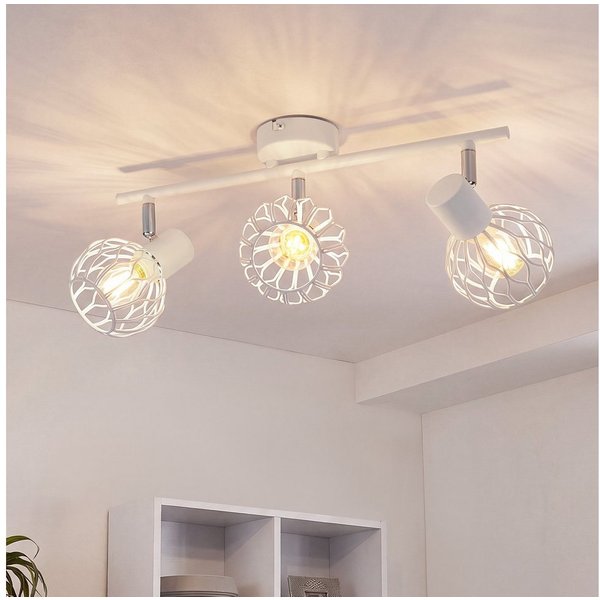 ZMH Deckenstrahler 3 Flammig E14, 3 schwenkbare Spots je 350° drehbar und 90° neigbar, ohne Leuchtmittel, Deckenlampe für Küche Flur Wohnzimmer Esszimmer, Vinta