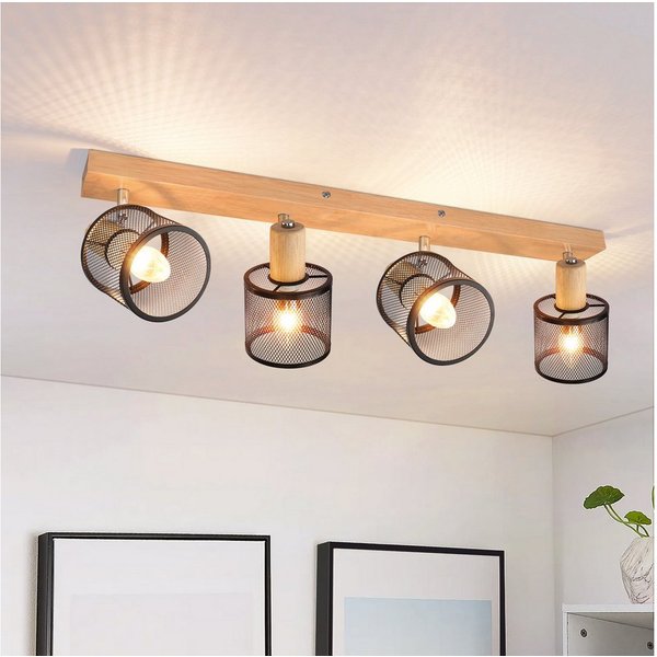 ZMH Deckenstrahler 4 Flammig E14 Schwarz/Weiß Modern Wohnzimmerlampe Max.25w, Hochwertige Materialien für langanhaltende Qualität, ohne Leuchtmittel, Schwenkbar