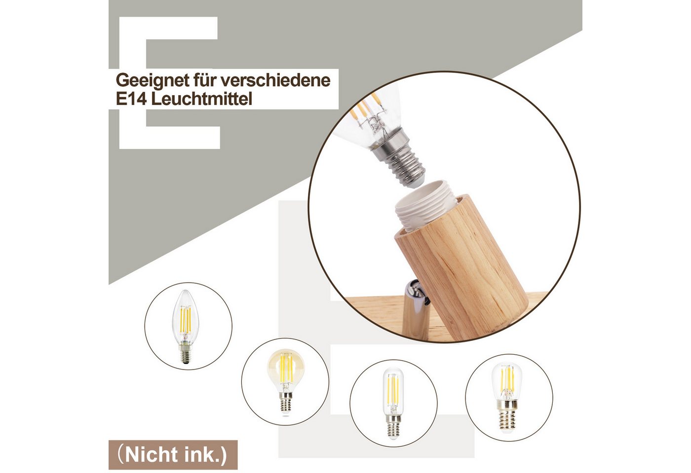 ZMH Deckenstrahler 4 Flammig E14 Schwarz/Weiß Modern Wohnzimmerlampe Max.25w, Hochwertige Materialien für langanhaltende Qualität, ohne Leuchtmittel, Schwenkbar – Bild 2 von 5