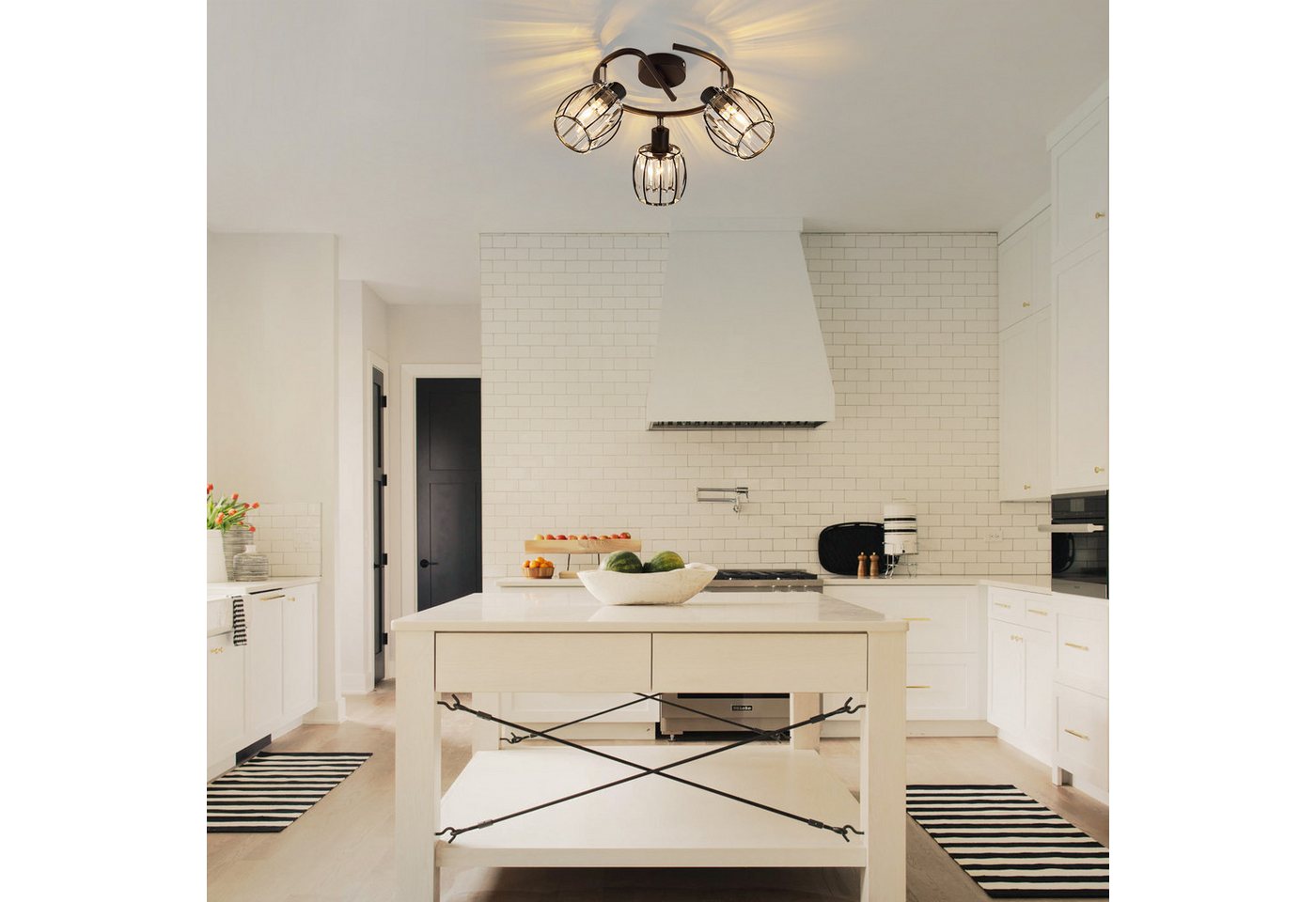 ZMH Deckenstrahler E14 Retro Deckenleuchte mit Kristall-Lampenschirm, 350° schwenkbar, ohne Leuchtmittel, Deckenlampe für Wohnzimmer Schlafzimmer Flur – Bild 2 von 5