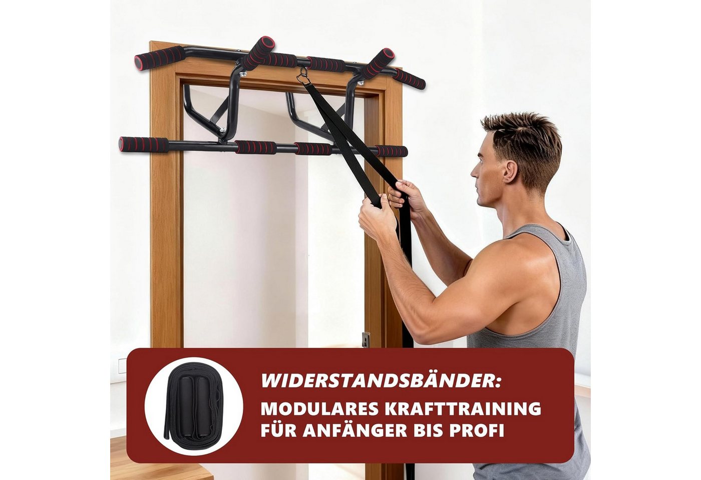 ZMH Klimmzugstange Klimmzugstange Türrahmen, Reckstange Tür als Fitnessgerät für Zuhause – Bild 5 von 5