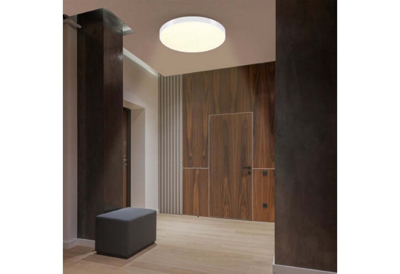 ZMH LED Deckenleuchte Ø21cm 12W Ultraflach 2,5cm, 3000K Rund, LED fest integriert, Warmweiß, Deckenlampe für Flur Schlafzimmer Küche Wohnzimmer Esszimmer – Bild 5 von 5