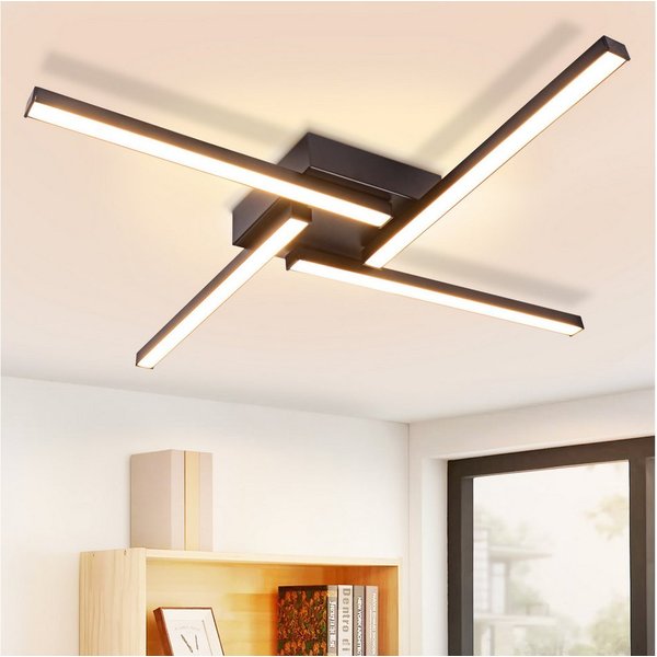 ZMH LED Deckenleuchte 4-flammig mit PC-Lichtschirm, 24 W bei 3000 K, nicht dimmbar, LED fest integriert, Warmweiß, Deckenlampe für Wohnzimmer, Schlafzimmer, Küc