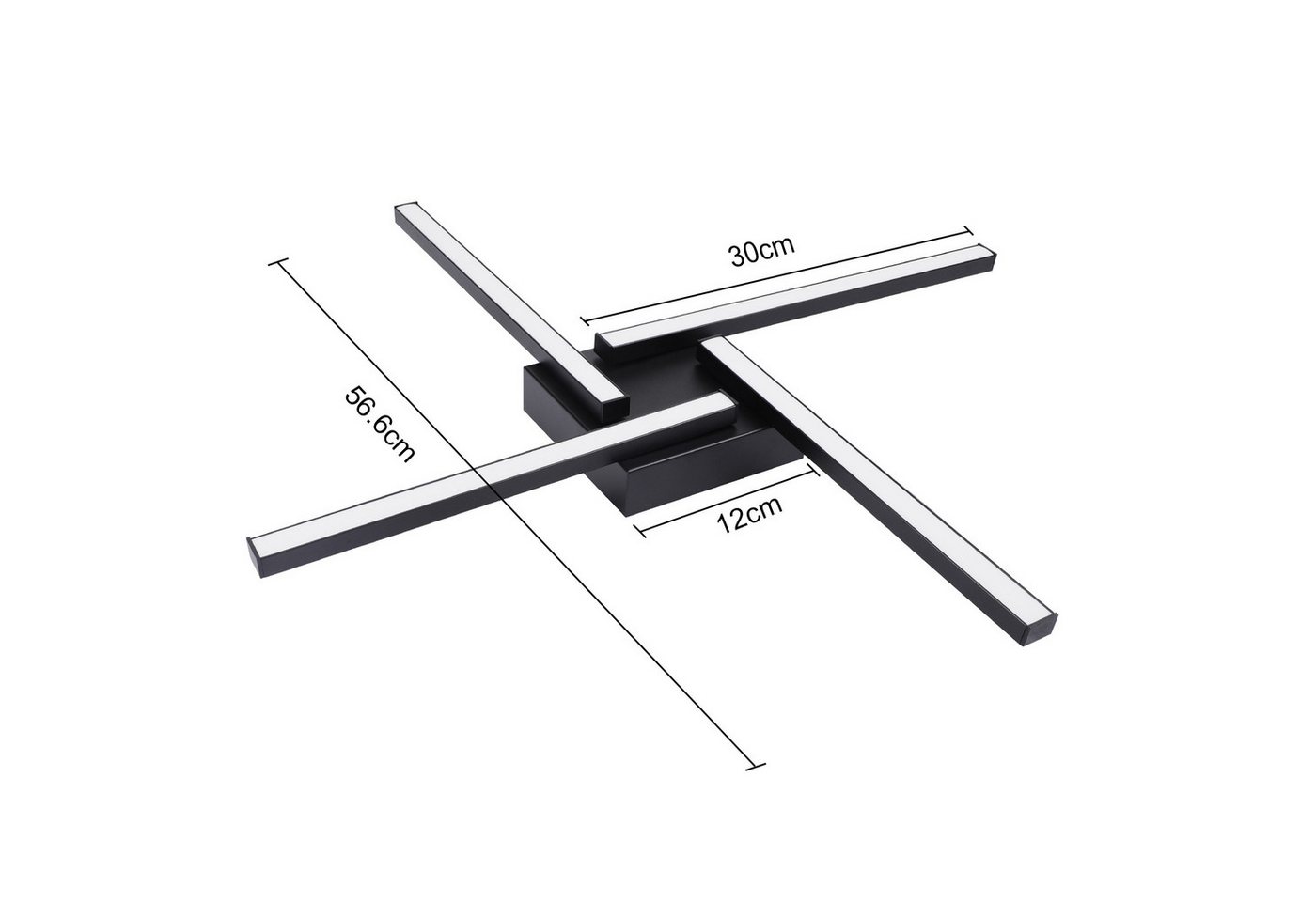 ZMH LED Deckenleuchte 4-flammig mit PC-Lichtschirm, 24 W bei 3000 K, nicht dimmbar, LED fest integriert, Warmweiß, Deckenlampe für Wohnzimmer, Schlafzimmer, Küc – Bild 2 von 5