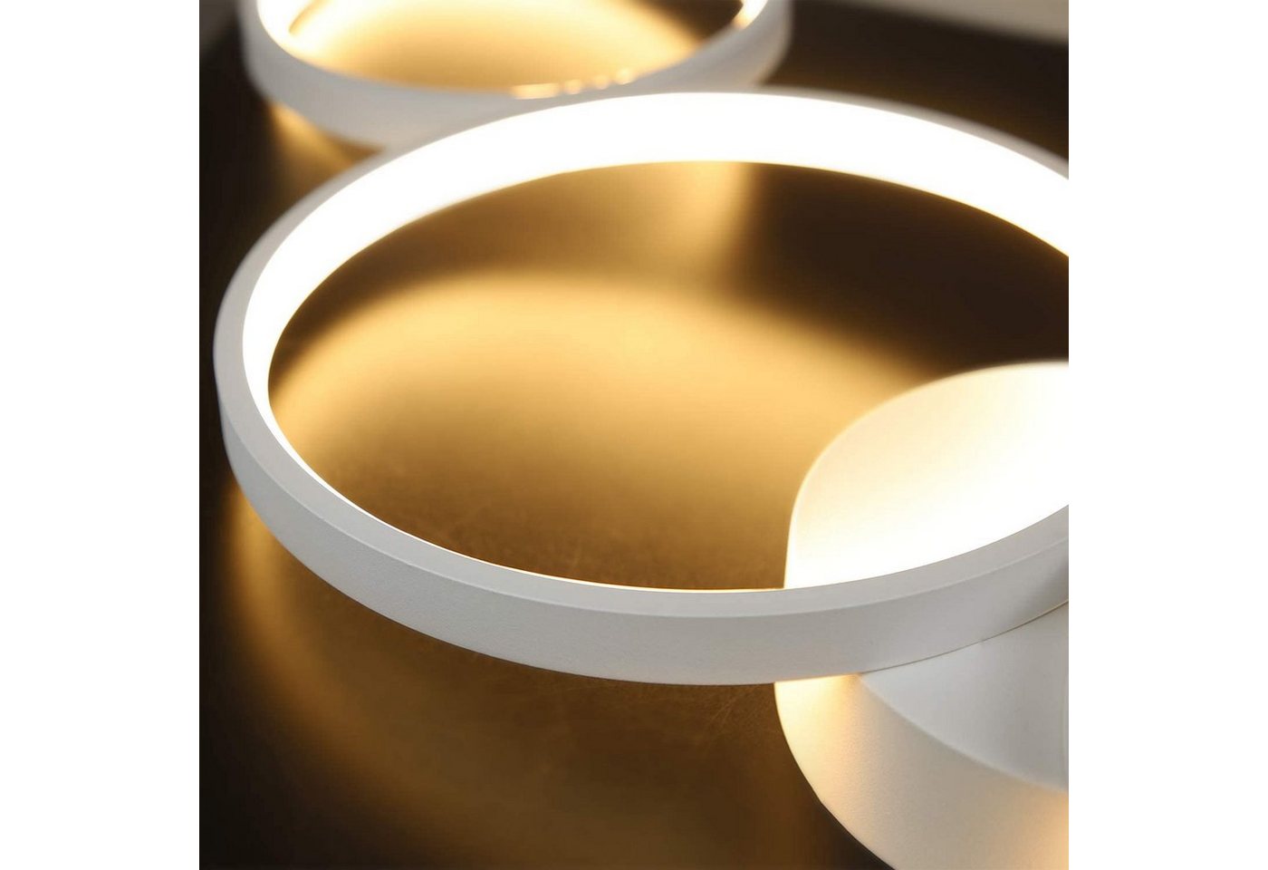 ZMH LED Deckenleuchte 4-Ring-Design, dimmbare Wohnzimmerlampe mit Fernbedienung, 3000–6500 K, Memory-Funktion, LED fest integriert, Warmweiß, Neutralweiß und Ka – Bild 5 von 5