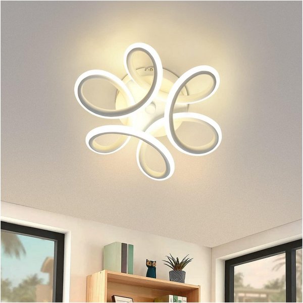 ZMH LED Deckenleuchte Blütenform ø26 x 9 cm, Deckenlampe Metall Acryl, 3000K 1360 Lumen, LED fest integriert, Warmweiß, für Flur Schlafzimmer Küche Wohnzimmer