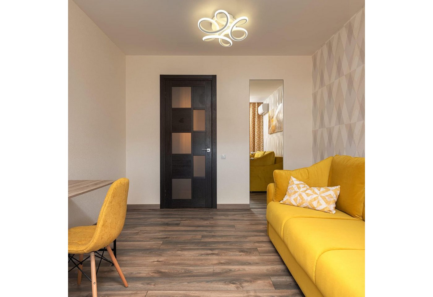 ZMH LED Deckenleuchte Blütenform ø26 x 9 cm, Deckenlampe Metall Acryl, 3000K 1360 Lumen, LED fest integriert, Warmweiß, für Flur Schlafzimmer Küche Wohnzimmer – Bild 4 von 5