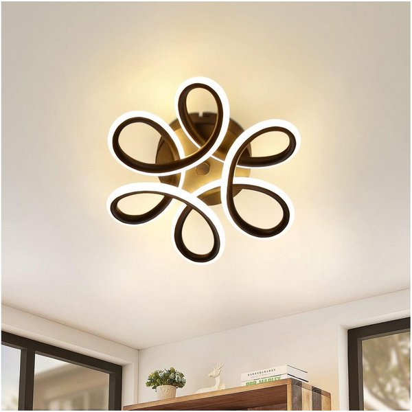 ZMH LED Deckenleuchte Blütenform ø26 x 9 cm, Deckenlampe Metall Acryl, 3000K 1360 Lumen, LED fest integriert, Warmweiß, für Flur Schlafzimmer Küche Wohnzimmer
