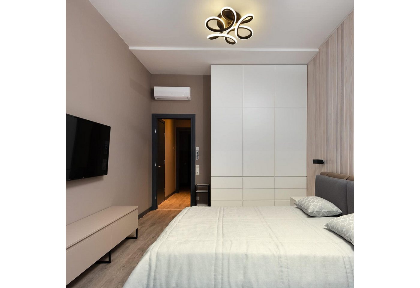 ZMH LED Deckenleuchte Blütenform ø26 x 9 cm, Deckenlampe Metall Acryl, 3000K 1360 Lumen, LED fest integriert, Warmweiß, für Flur Schlafzimmer Küche Wohnzimmer – Bild 2 von 5