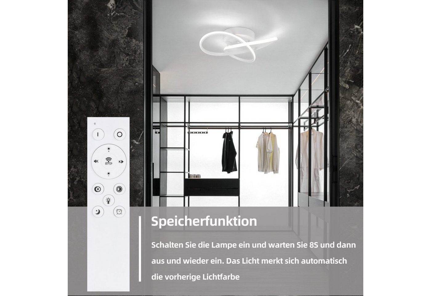 ZMH LED Deckenleuchte Deckenlampe Moderne 33W 44cm Wohnzimmer Esszimmer CCT/mit FB, dimmbar, LED fest integriert – Bild 4 von 5