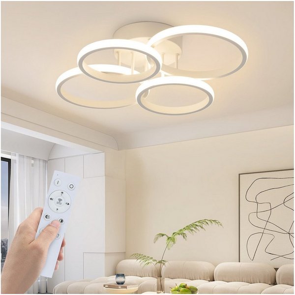 ZMH LED Deckenleuchte Deckenlampe Moderne 48W 53cm Wohnzimmer Esszimmer CCT/mit FB, LED fest integriert, warmweiß, neutralweiß, kaltweiß, LED dimmbar moderne Sc