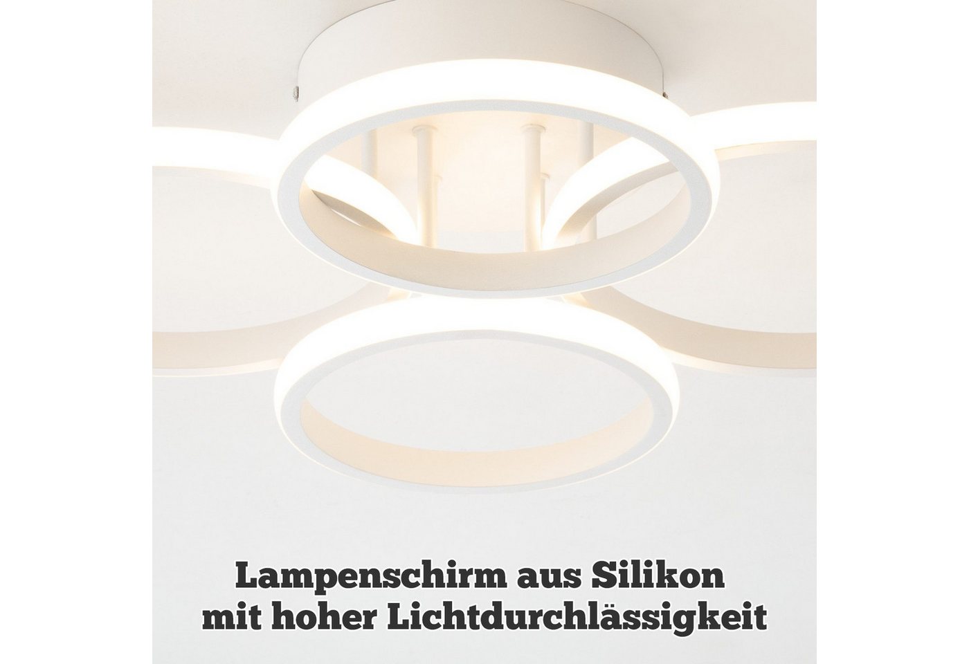 ZMH LED Deckenleuchte Deckenlampe Moderne 48W 53cm Wohnzimmer Esszimmer CCT/mit FB, LED fest integriert, warmweiß, neutralweiß, kaltweiß, LED dimmbar moderne Sc – Bild 4 von 5
