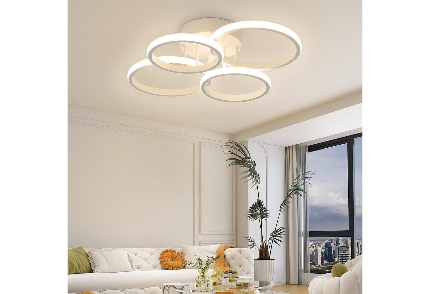 ZMH LED Deckenleuchte Deckenlampe Moderne 48W 53cm Wohnzimmer Esszimmer CCT/mit FB, LED fest integriert, warmweiß, neutralweiß, kaltweiß, LED dimmbar moderne Sc – Bild 5 von 5
