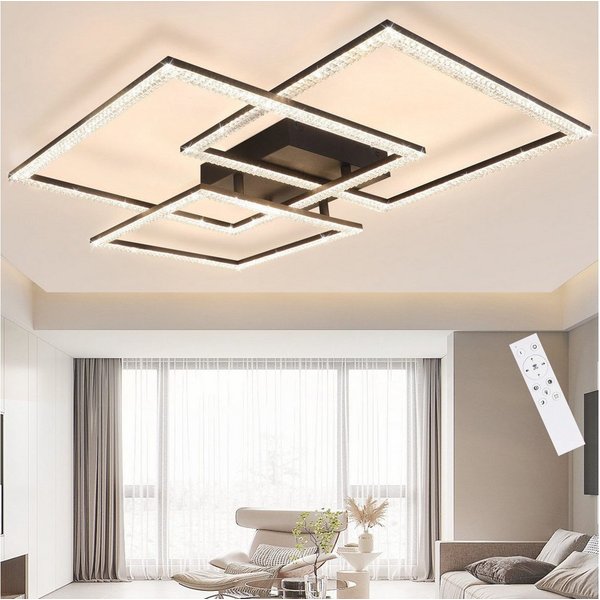 ZMH LED Deckenleuchte Deckenlampe Moderne 82W 72cm Wohnzimmer Schlafzimmer CCT/mit FB, Dimmbar mit Fernbedienung, LED fest integriert, warmweiß-kaltweiß, LED fe