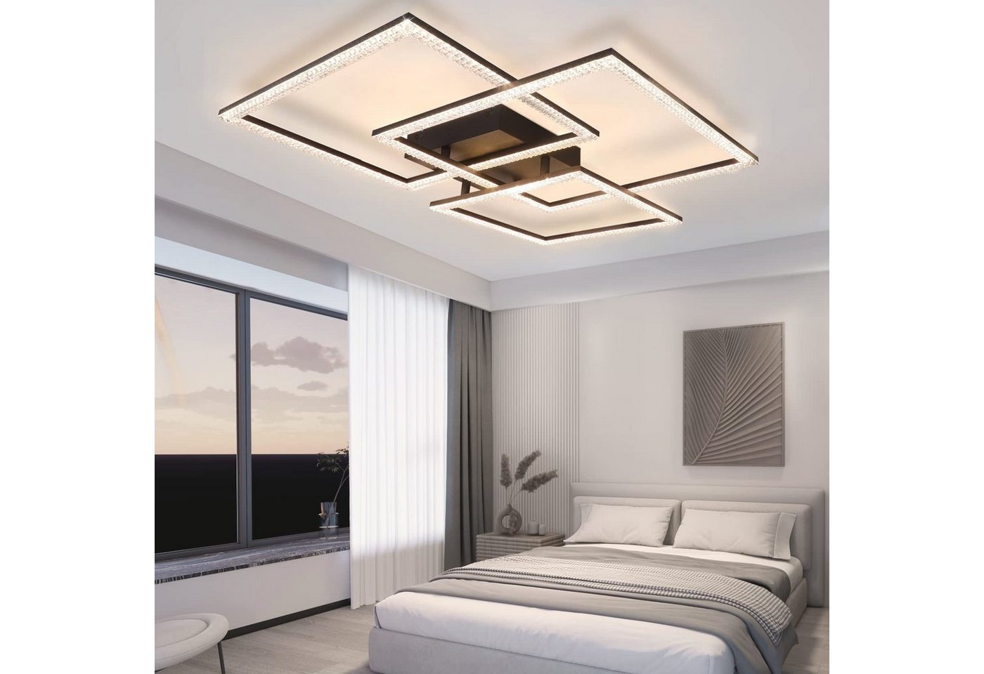 ZMH LED Deckenleuchte Deckenlampe Moderne 82W 72cm Wohnzimmer Schlafzimmer CCT/mit FB, Dimmbar mit Fernbedienung, LED fest integriert, warmweiß-kaltweiß, LED fe – Bild 4 von 5
