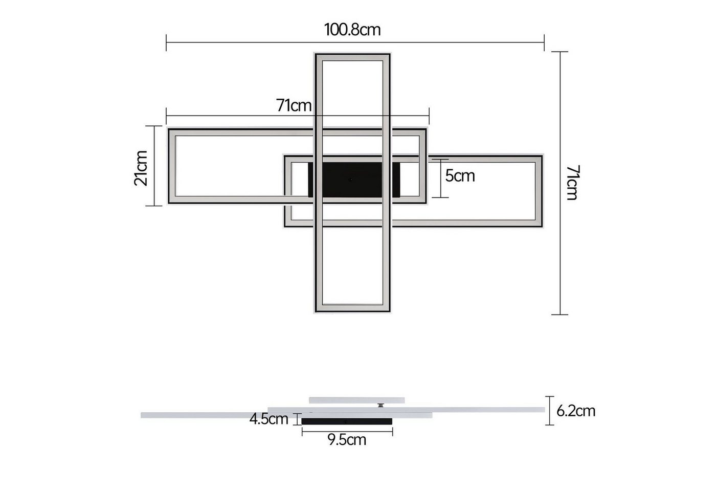 ZMH LED Deckenleuchte Deckenlampe Moderne Wohnzimmer Schlafzimmer mit Fernbedienung CCT/RGB, LED fest integriert, 3000-6000K, Modern RGB 13 Farbwechsel für Schl – Bild 2 von 5