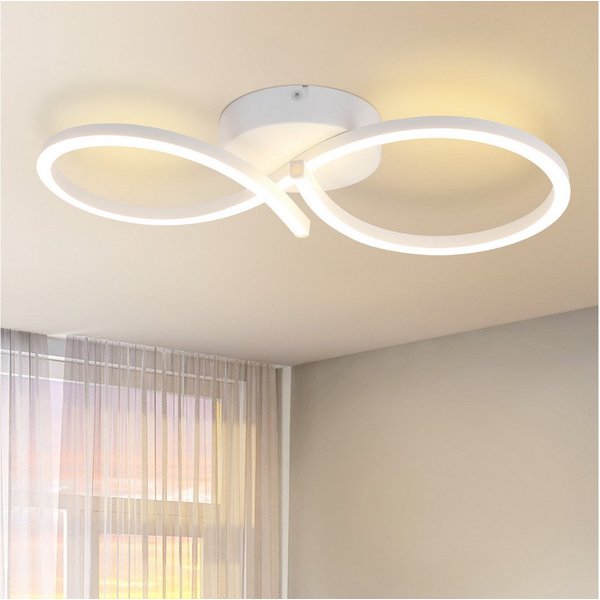 ZMH LED Deckenleuchte Innen 8-förmiges Design, 3000 K, LED fest integriert, Warmweiß, für Wohnzimmer Schlafzimmer Küche Flur