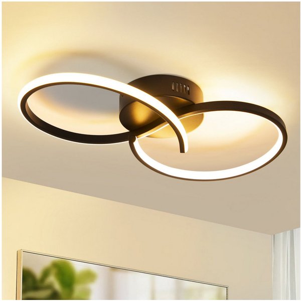ZMH LED Deckenleuchte Innen 8-förmiges Design, 3000 K, LED fest integriert, Warmweiß, für Wohnzimmer Schlafzimmer Küche Flur