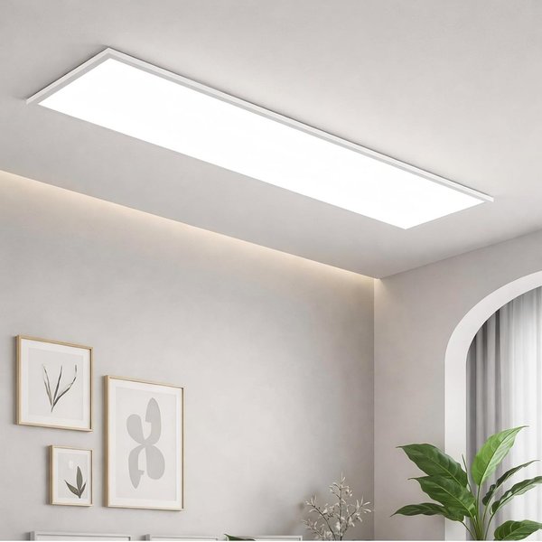 ZMH LED Deckenleuchte LED 3000-6500K dimmbar 100/120cm Schwarz/Weiß Deckenlampe, LED fest integriert, warmweiß, neutralweiß, kaltweiß, 24W Rechteckig 2900LM Tim