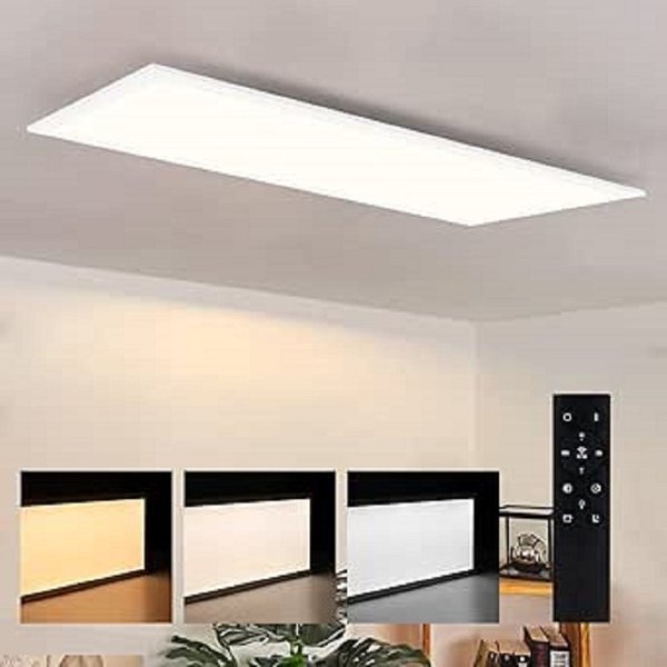 ZMH LED Deckenleuchte LED Panel Dimmbar - Flach Wohnzimmer mit Fernbedienung, LED fest integriert