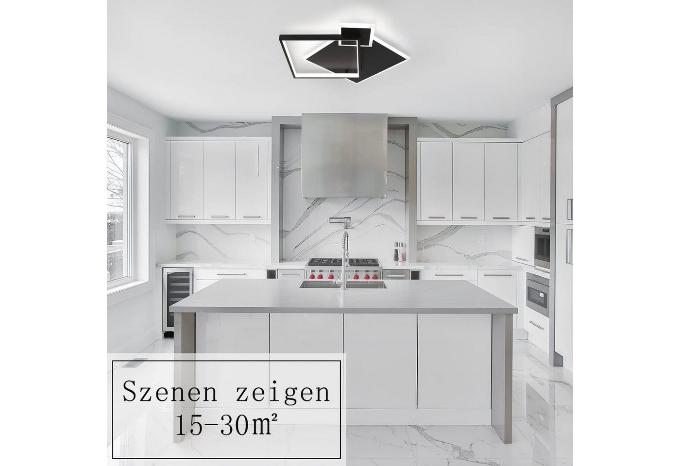 ZMH LED Deckenleuchte Modern Design Wohnzimmerlampe mit Fernbedienung Metall, LED fest integriert, 50W – Bild 3 von 5