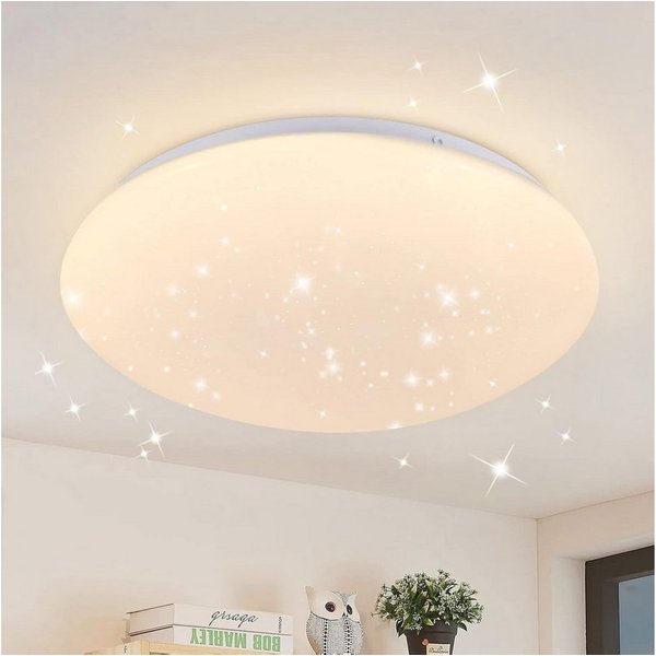 ZMH LED Deckenleuchte Moderne 28/30cm Wohnzimmer Schlafzimmer Flur lampe CCT, 3000K, LED fest integriert, Warmweiß, 18W, 1600lm, 3000K,Sternenhimmel-Optik, warm