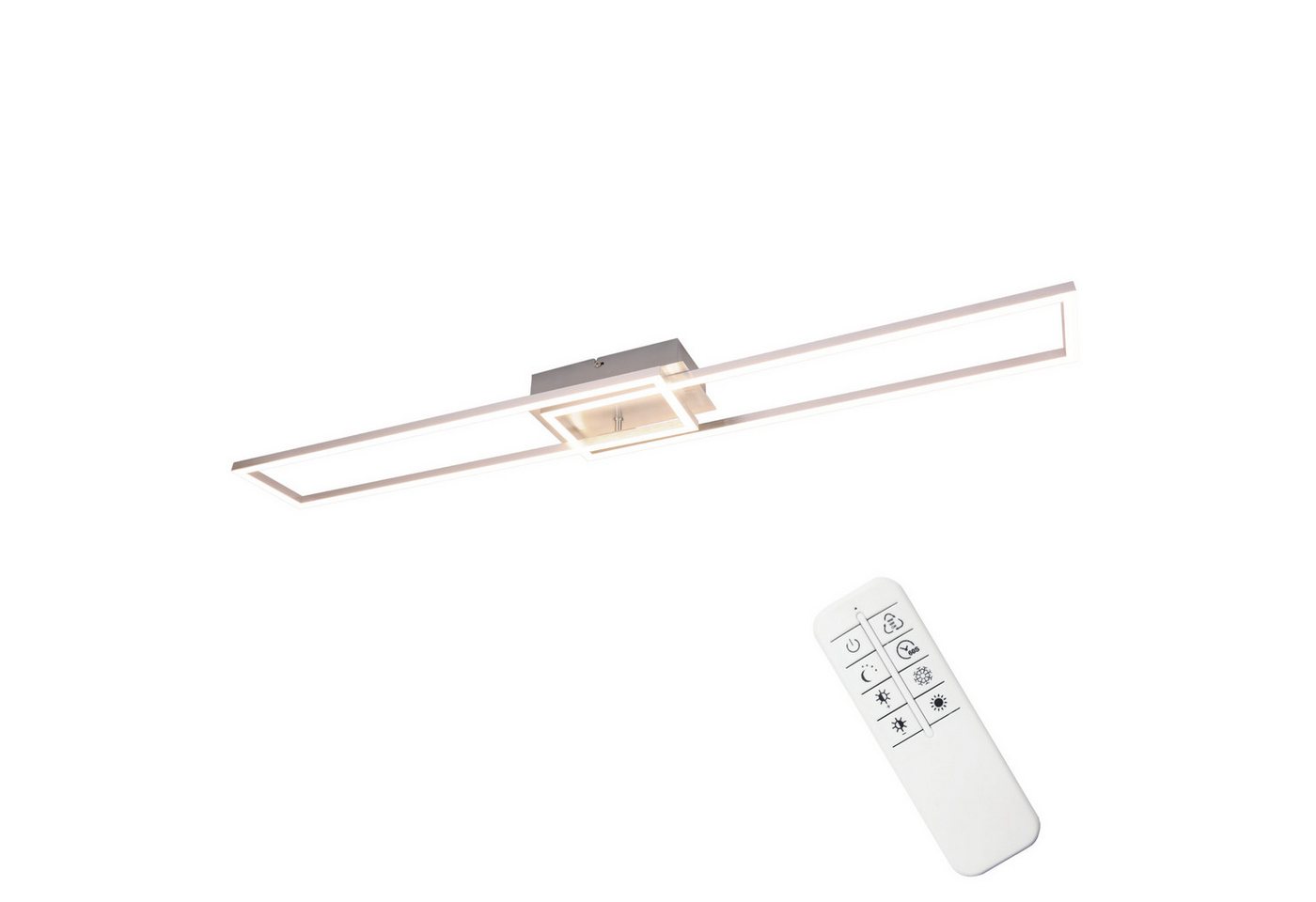 ZMH LED Deckenleuchte Schwarz/Silber, 36 W, dimmbar, 3000-6500 K, CCT, LED fest integriert, rechteckige Deckenlampe mit Fernbedienung für Wohnzimmer – Bild 2 von 5