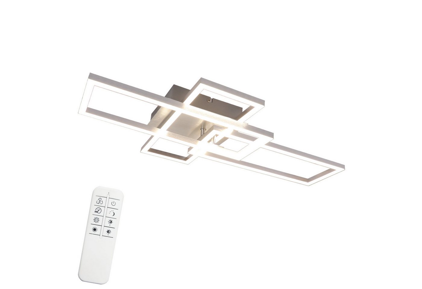 ZMH LED Deckenleuchte Schwarz/Silber, 36 W, dimmbar, 3000-6500 K, CCT, LED fest integriert, rechteckige Deckenlampe mit Fernbedienung für Wohnzimmer – Bild 2 von 5
