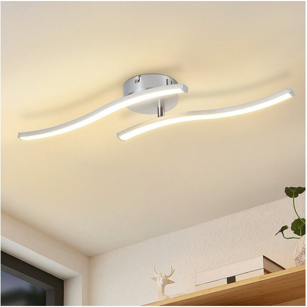 ZMH LED Deckenleuchte Schwarz Wellen Design Modern Deckenlampe 3000K Flur Küche, LED fest integriert, Warmweiß, 12W Küchenlampe Innen Schlafzimmerlampe