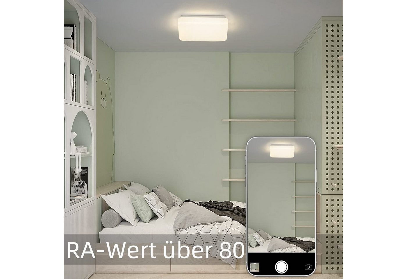 ZMH LED Deckenleuchte Wohnzimmer ∅21CM Modern 15W Sternenhimmel Deckenlampe Flur Küche, LED fest integriert, Neutralweiß, 1200lm,neutralweiß,Sternenhimmel-Desig – Bild 2 von 5