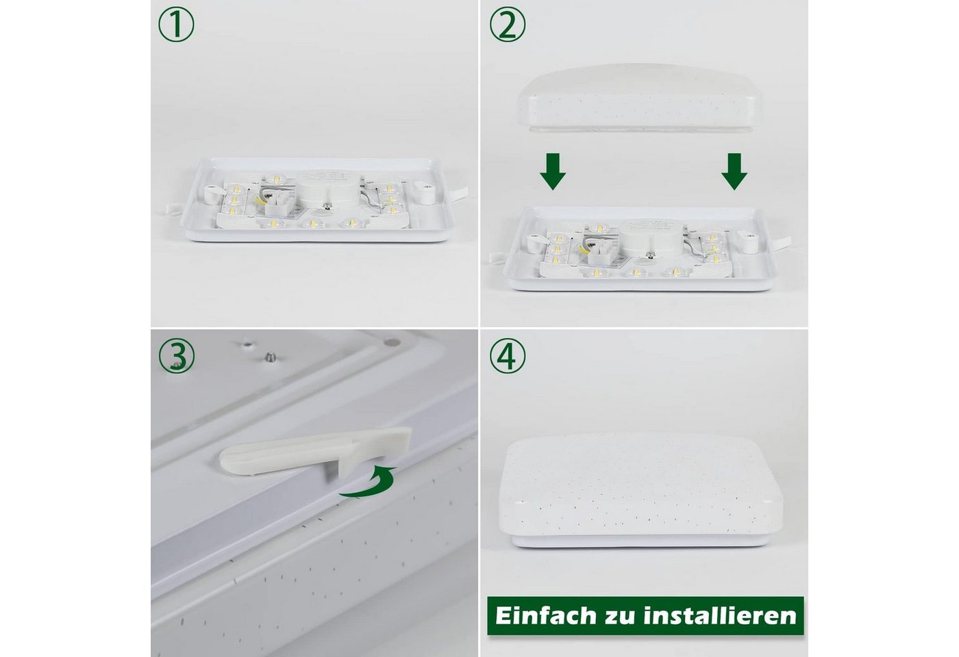 ZMH LED Deckenleuchte Wohnzimmer ∅21CM Modern 15W Sternenhimmel Deckenlampe Flur Küche, LED fest integriert, Neutralweiß, 1200lm,neutralweiß,Sternenhimmel-Desig – Bild 4 von 5