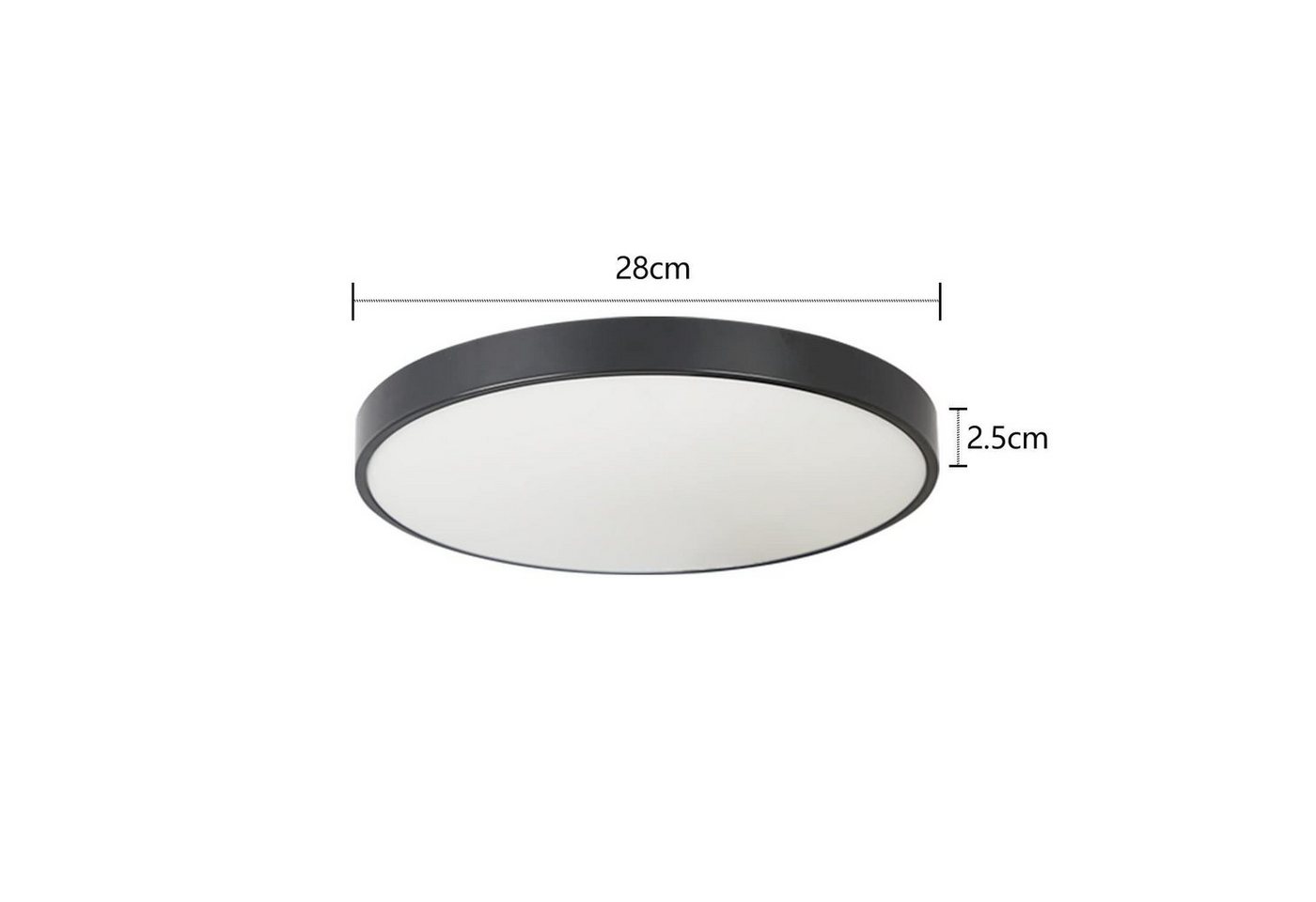 ZMH LED Deckenleuchte Wohnzimmer Ø28CM Modern Deckenlampe 17W Rund Neutralweiß Flur, LED fest integriert, 4000K, Schwarz 1360LM Küchenlampe Schlafzimmer – Bild 2 von 5