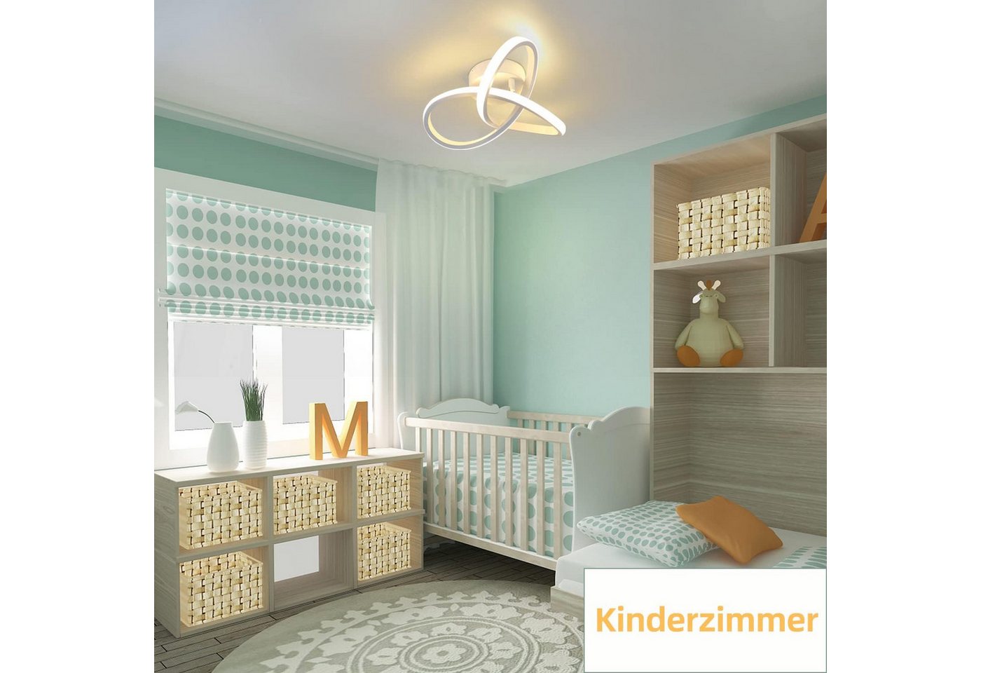 ZMH LED Deckenleuchte Wohnzimmer 3 Blatten 20W Klein Deckenlampe 3000K, LED fest integriert, Warmweiß, 25cm Weiß Modern Flimmfrei Schlafzimmerlampe Küche Büro – Bild 2 von 5