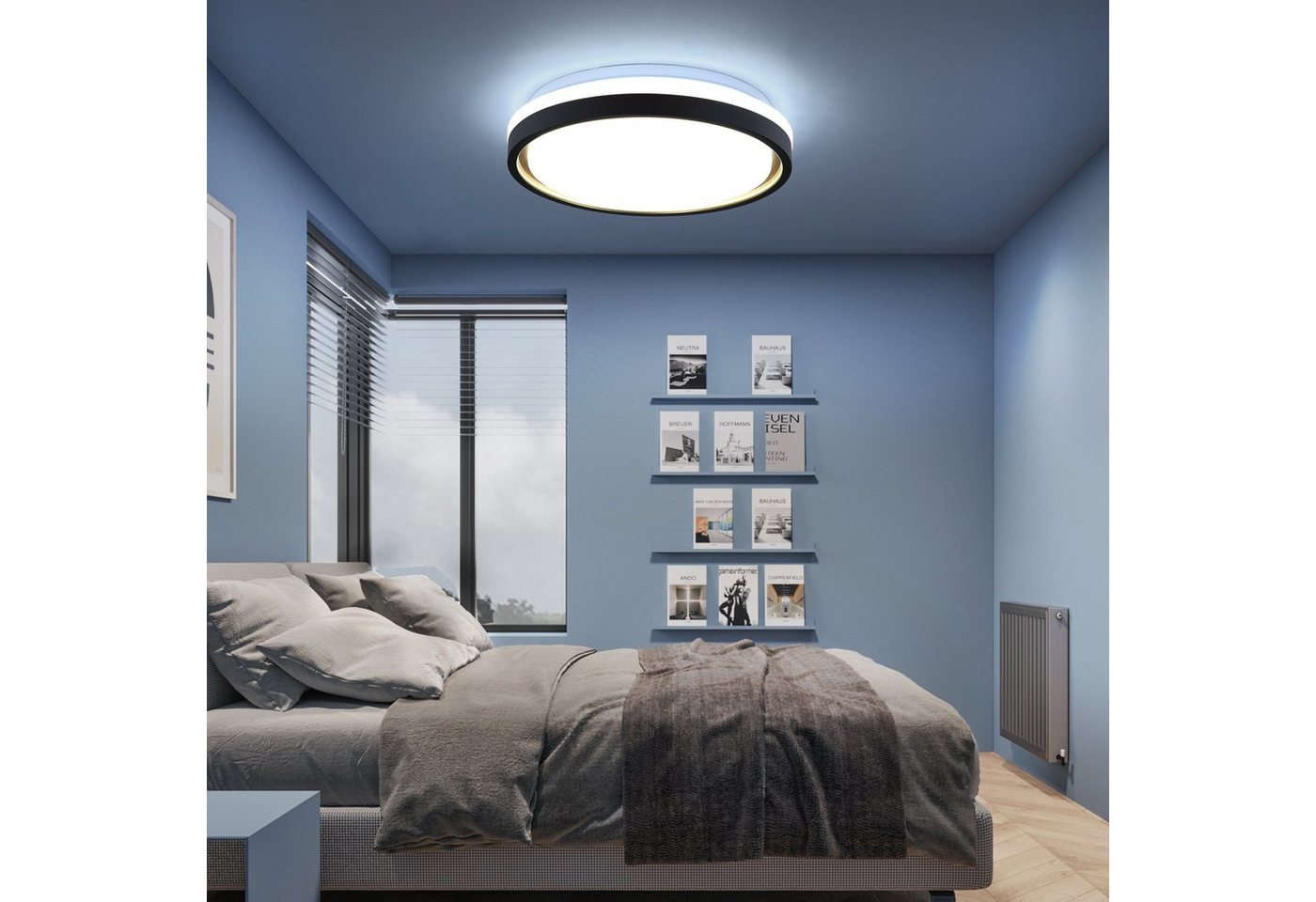 ZMH LED Deckenleuchte Wohnzimmer Ø30CM Dimmbar mit Fernbedienung Modern Deckenlampe Flur, LED fest integriert, 3000-6500K, CCT Flurlampe Modern Quadratisch für  – Bild 3 von 5