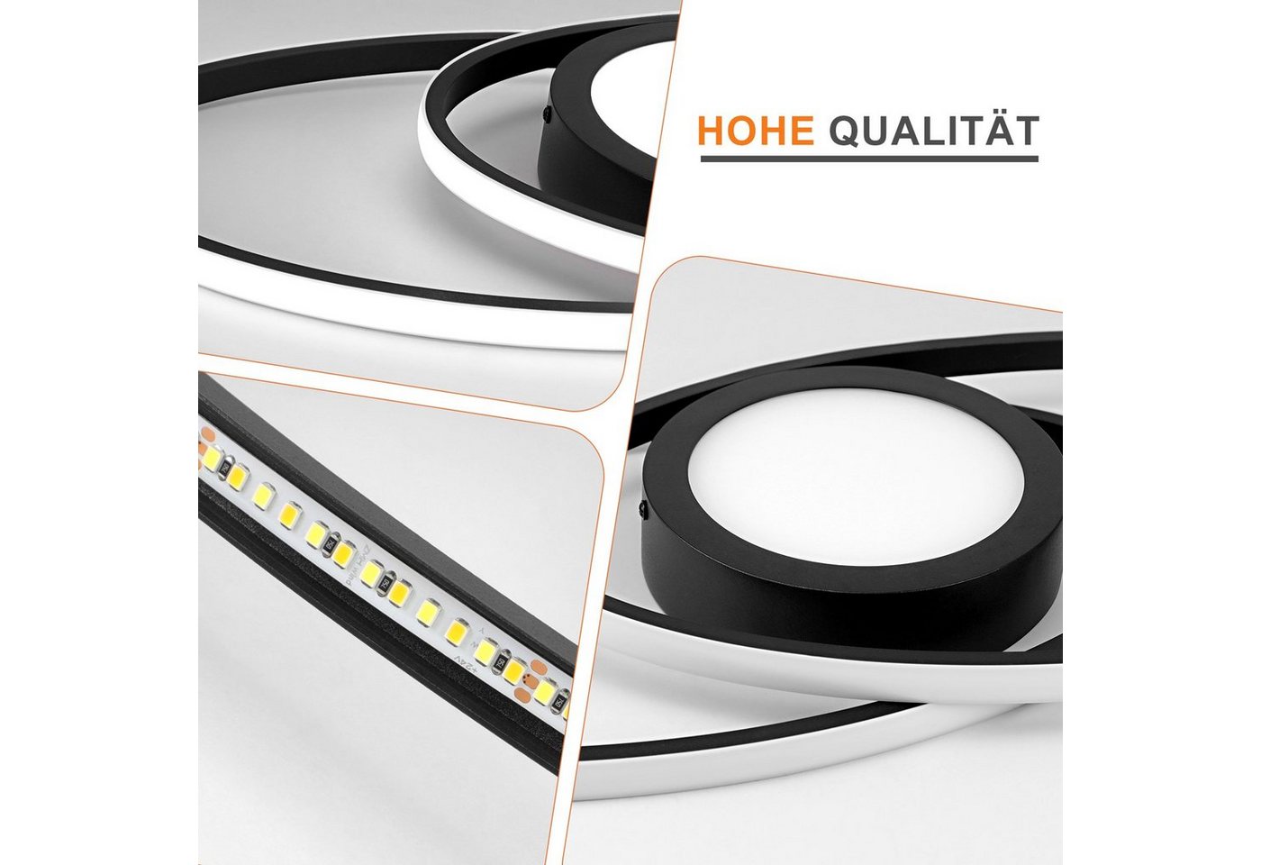 ZMH LED Deckenleuchte Wohnzimmer Deckenlampe Dimmbar mit Fernbedienung Modern 48W Flur, NachtlichtTiming, LED fest integriert, 3000-6500k, Augenschutz – Bild 3 von 5