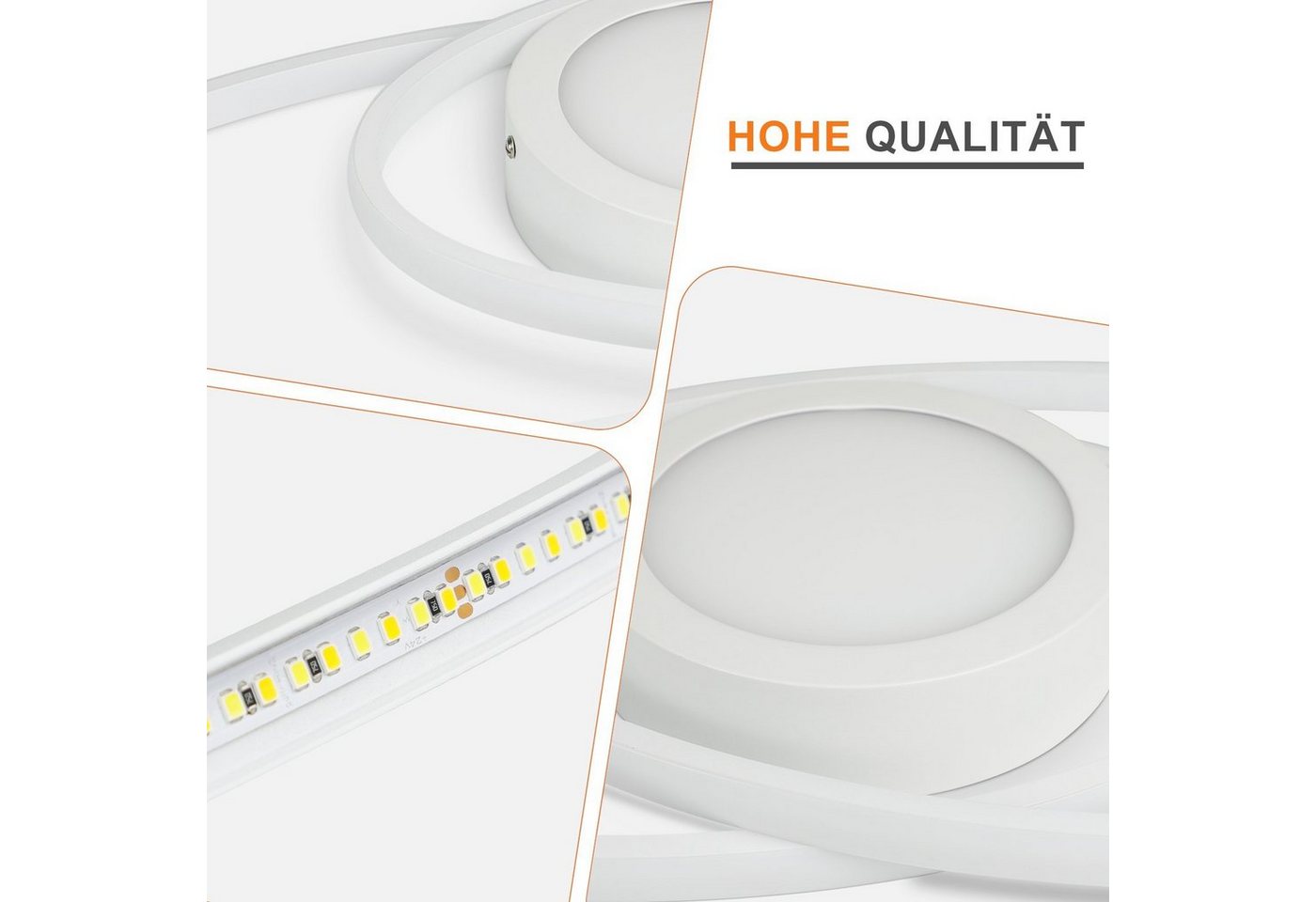 ZMH LED Deckenleuchte Wohnzimmer Deckenlampe Dimmbar mit Fernbedienung Modern 48W Flur, NachtlichtTiming, LED fest integriert, 3000-6500k – Bild 3 von 5
