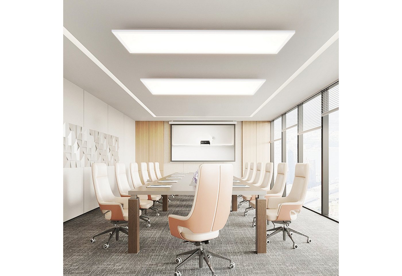 ZMH LED Deckenleuchte Wohnzimmer Deckenpanel Dimmbar Lang RGB Farbwechsel Werkstatt Flur, Backlight, LED fest integriert, RGB, 100x25 Modern 24W Deckenlampe Spi – Bild 5 von 5