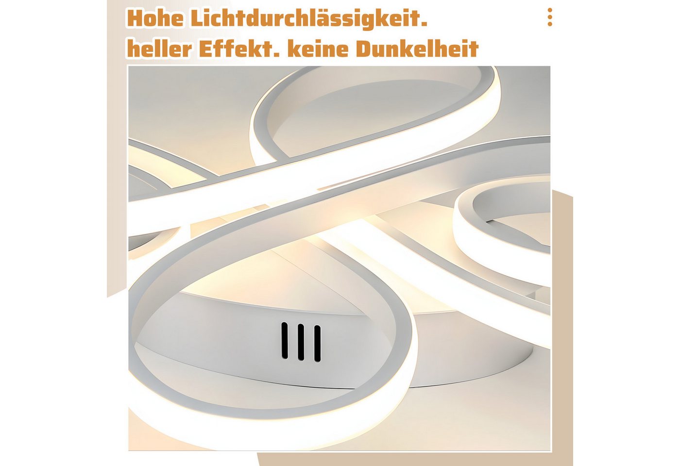 ZMH LED Deckenleuchte Wohnzimmer Modern Schmetterlingsform, nicht dimmbar, LED fest integriert, Warmweiß, kompakte flache Deckenlampe für Flur Küche Schlafzimme – Bild 4 von 5