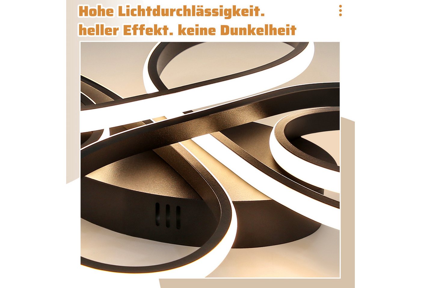 ZMH LED Deckenleuchte Wohnzimmer Modern Schmetterlingsform, nicht dimmbar, LED fest integriert, Warmweiß, kompakte flache Deckenlampe für Flur Küche Schlafzimme – Bild 4 von 5