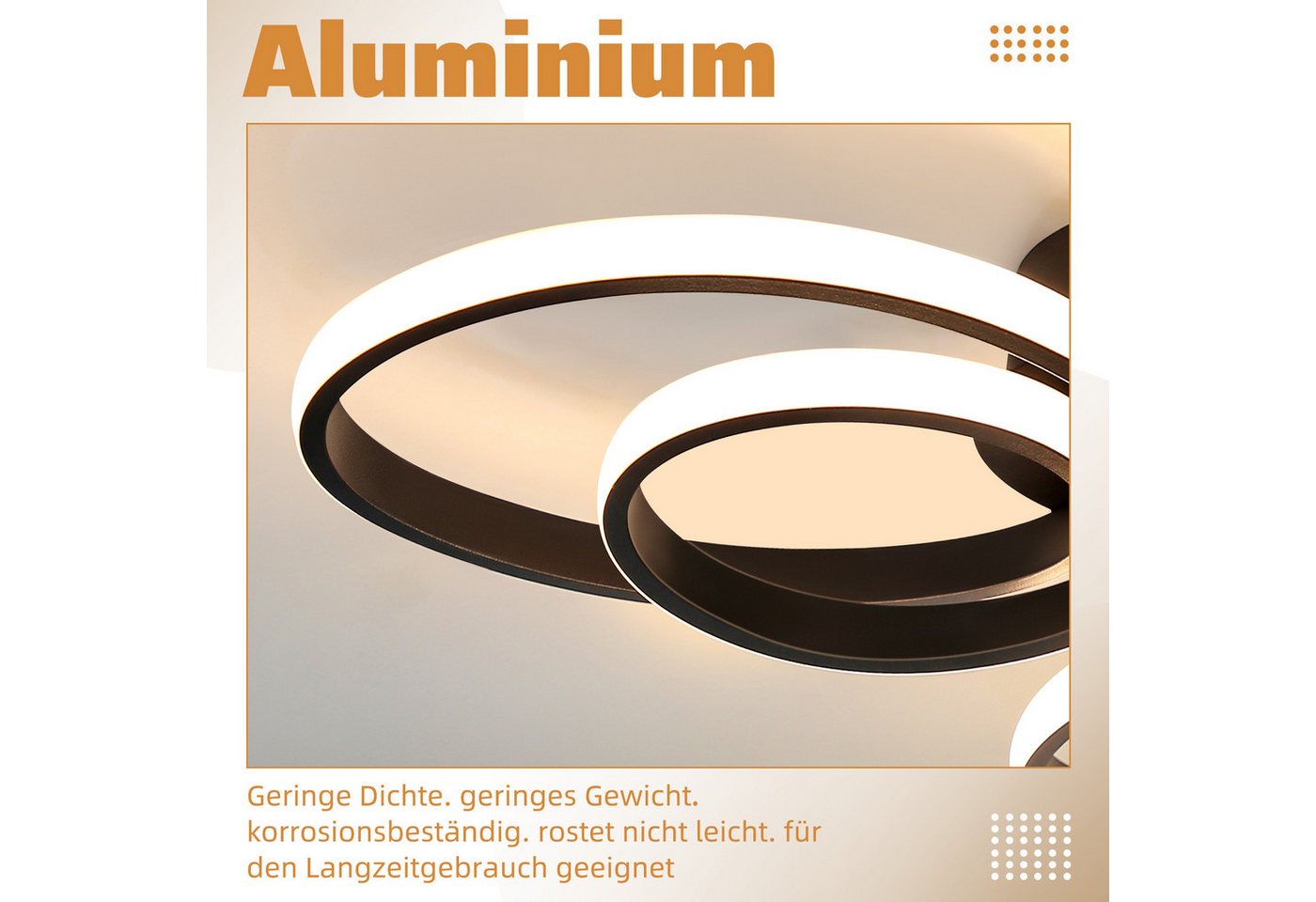 ZMH LED Deckenleuchte Wohnzimmer Modern Schmetterlingsform, nicht dimmbar, LED fest integriert, Warmweiß, kompakte flache Deckenlampe für Flur Küche Schlafzimme – Bild 5 von 5