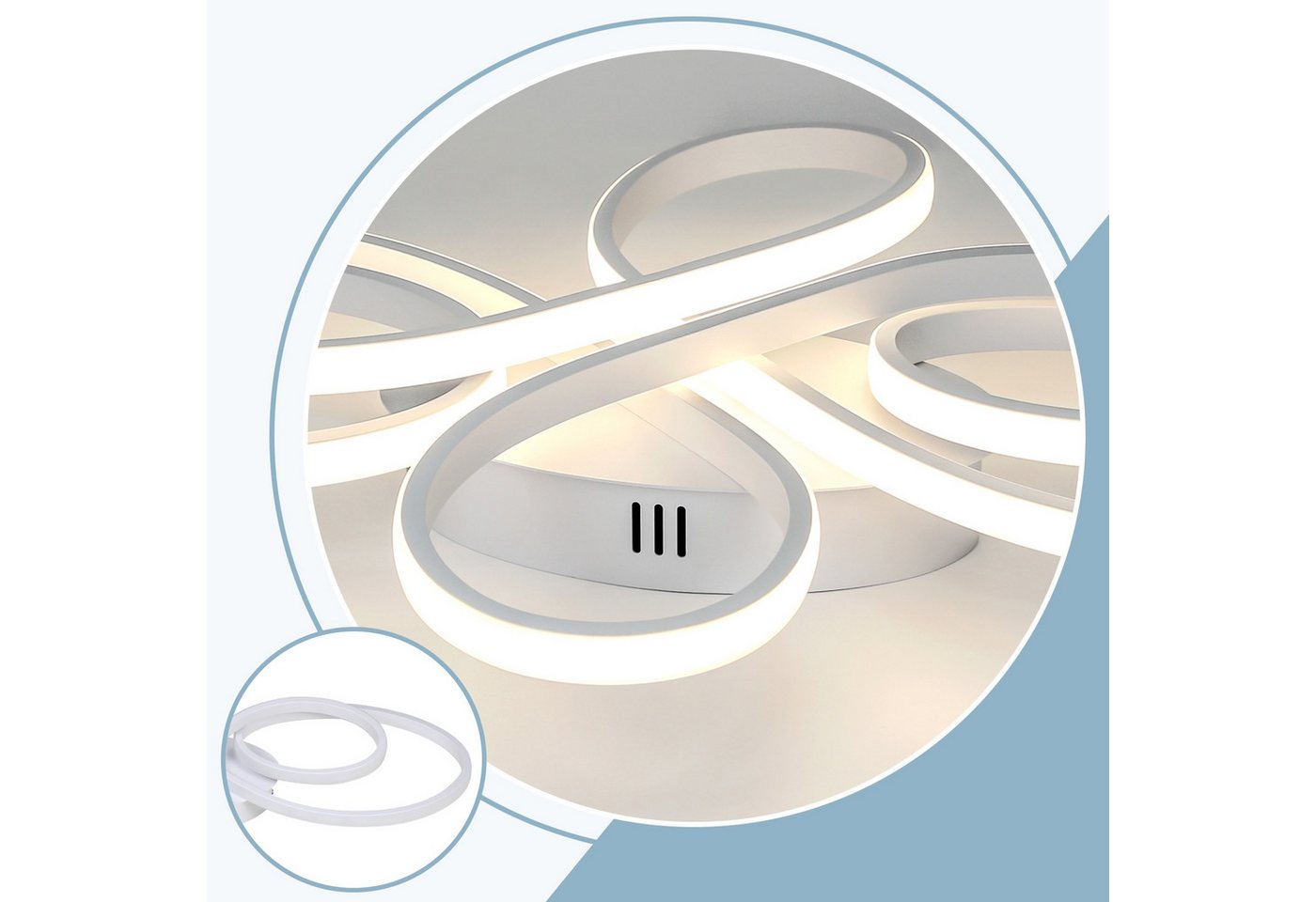 ZMH LED Deckenleuchte Wohnzimmer Modern Schmetterlingsform, dimmbar mit Fernbedienung, LED fest integriert, Warmweiß-Neutralweiß-Kaltweiß, moderne Deckenlampe f – Bild 3 von 5