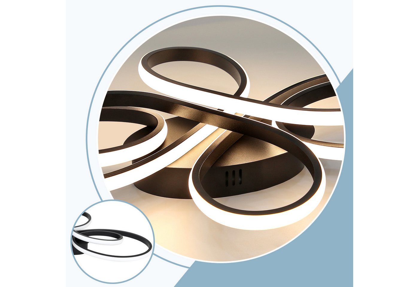 ZMH LED Deckenleuchte Wohnzimmer Modern Schmetterlingsform, dimmbar mit Fernbedienung, LED fest integriert, Warmweiß-Neutralweiß-Kaltweiß, moderne Deckenlampe f – Bild 3 von 5